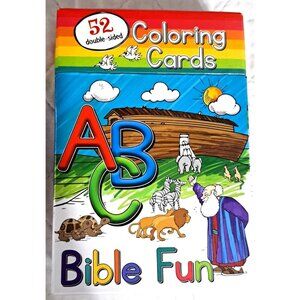 ABC Bible Fun Coloring Cards 52 Double Sided Cards Bible Verses Drawing Fun FLAW